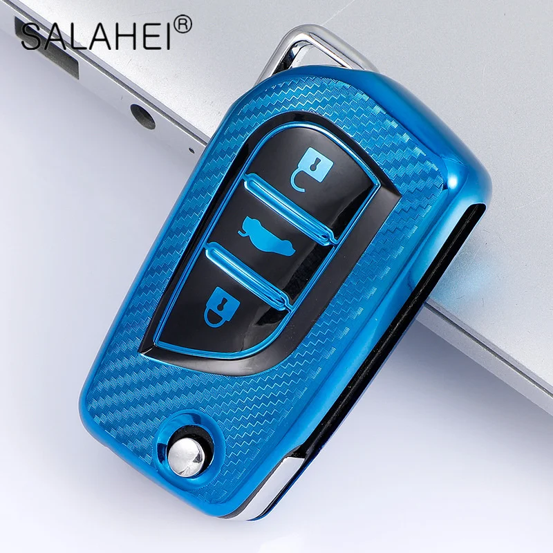 

TPU Car Key Cover Case For Toyota Auris Corolla Avensis Verso Yaris Aygo Scion TC IM 2015 2016 Camry RAV4 3 Buttons Accessories