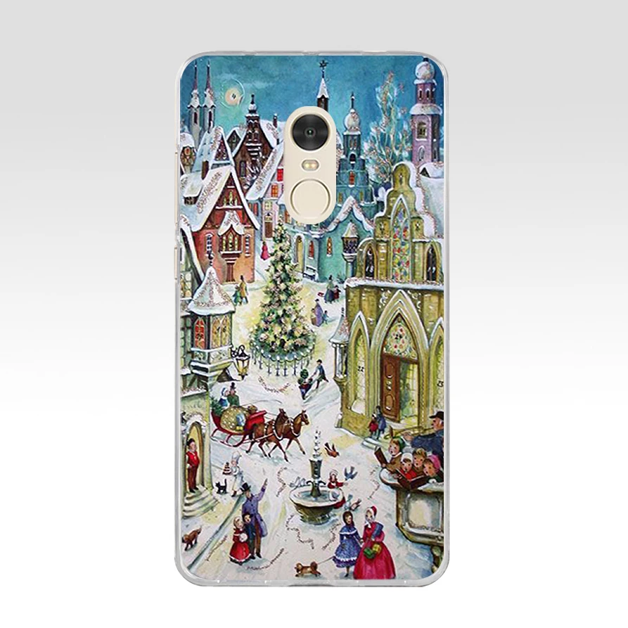 342FG новый год Снеговик Красочный Счастливого Рождества 2 Мягкий Силиконовый ТПУ