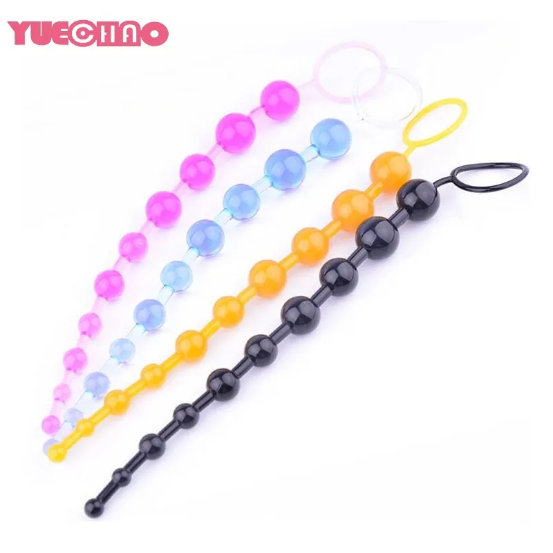 YUECHAO силиконовая Анальная игрушка цветная Желейная бусина Женская анальная