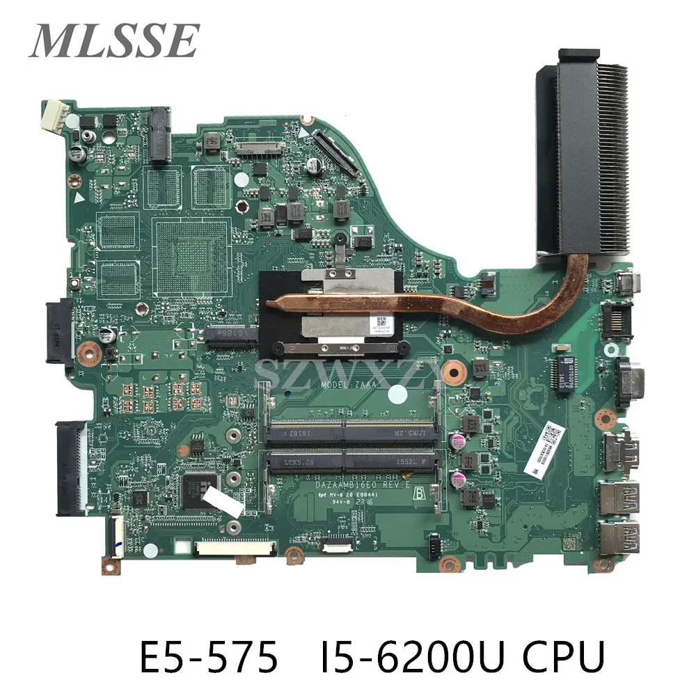 Материнская плата для ноутбука Acer Aspire E5 575 DAZAAMB16E0 REV:E DDR4 с процессором i5 6200U