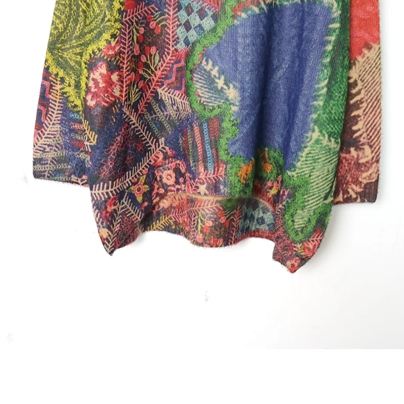 

Winter New Fashion Pullover Sweater Vintage style Oversized Print Imitated Mink Wool Retro Female Warm All-match Loose Sweater