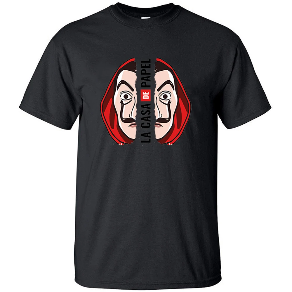 

Сезон Dali La Casa De Papel футболка оверсайз с испанским движением летняя брендовая крутая футболка с принтом Топ Мужская забавная футболка с корот...
