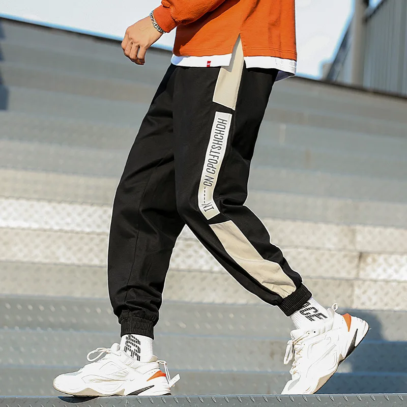 

Свободные повседневные мужские брюки, модные трендовые спортивные брюки, леггинсы в Корейском стиле, новинка на весну и осень, женский комб...