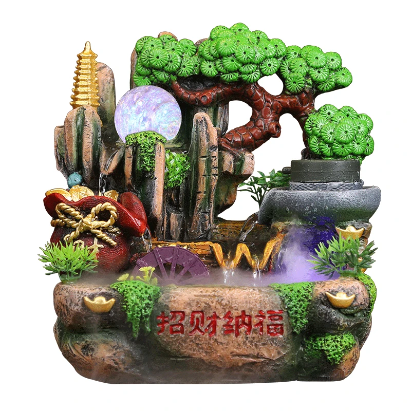 

Artificial Mountain And Fountain Humidifier Home Decoration Technology Gift Living Room Office Small Ornaments