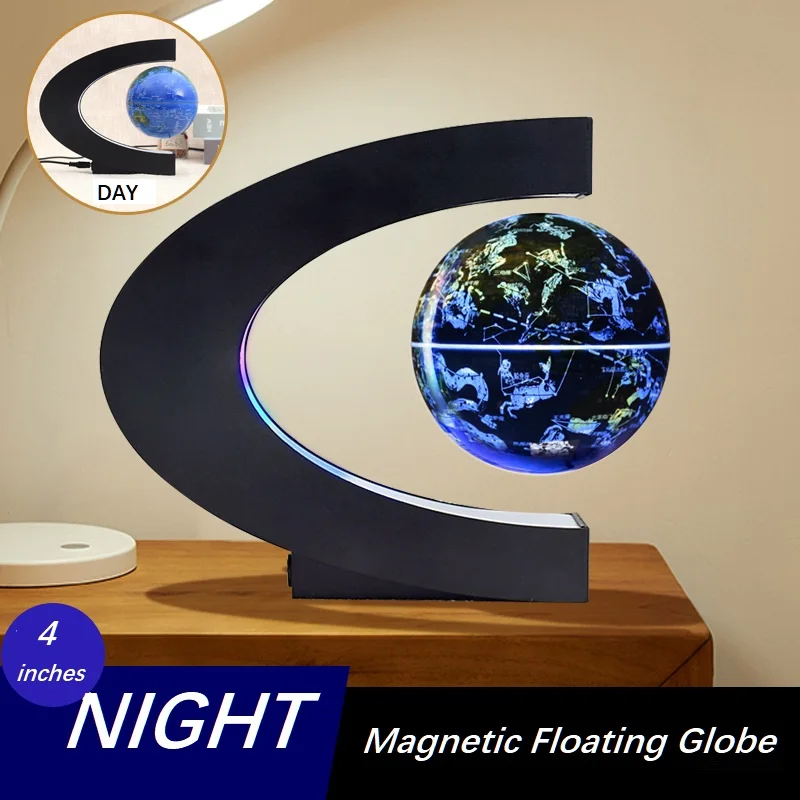 

Round LED Globe Magnetic Floating Globe Geography Levitating Rotating Luminescent World Map Night Light School Office Home Decor