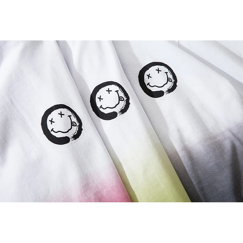 Мужская футболка с градиентным принтом в стиле хип хоп|Мужские футболки| |