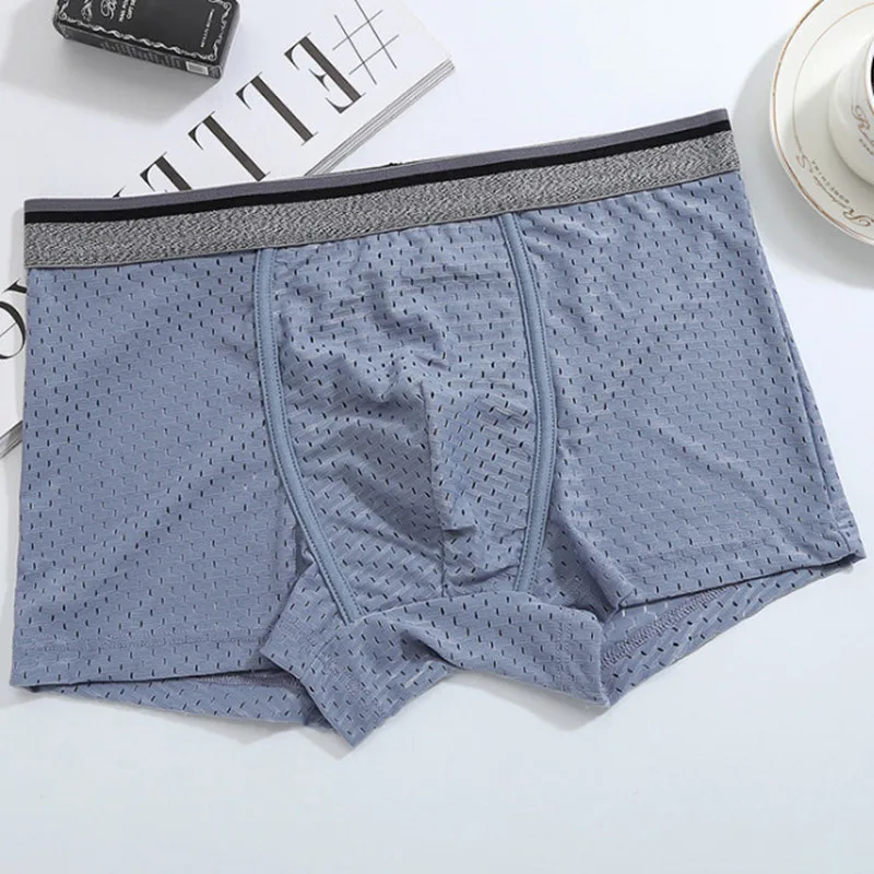 

3psc/lot Mens Resistant and Fadeless Summer Underpants Ultra-thin Breathable Plus Size Boxers Panties