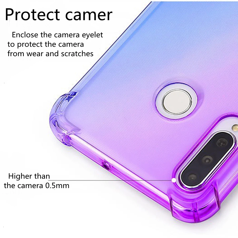 2019 Роскошный чехол для Huawei P20 Lite Модный мягкий с градиентом телефона huawei P30 Mate 20 Pro