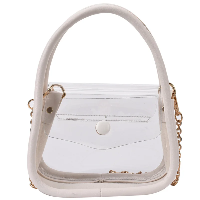 

Transparent bag lady in the summer of 2021 the new tide fashion chain worn ins web celebrity handbag