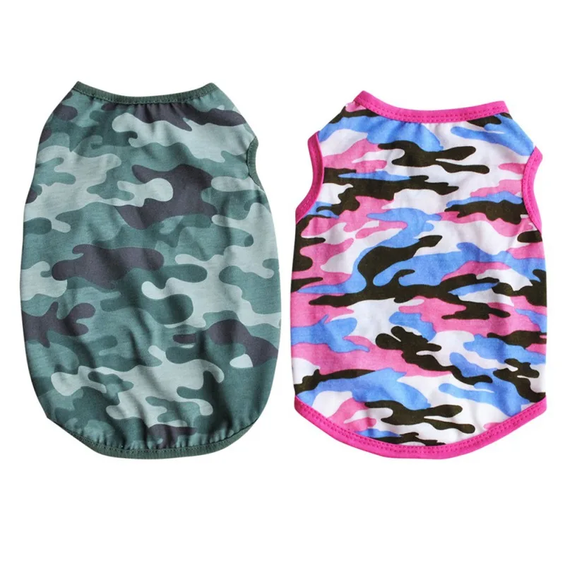 

Pet Dog Camouflage Vest Summer Shirt Breathable Cotton Puppy Sleeveless Clothes Pets Costumes Pet Clothes
