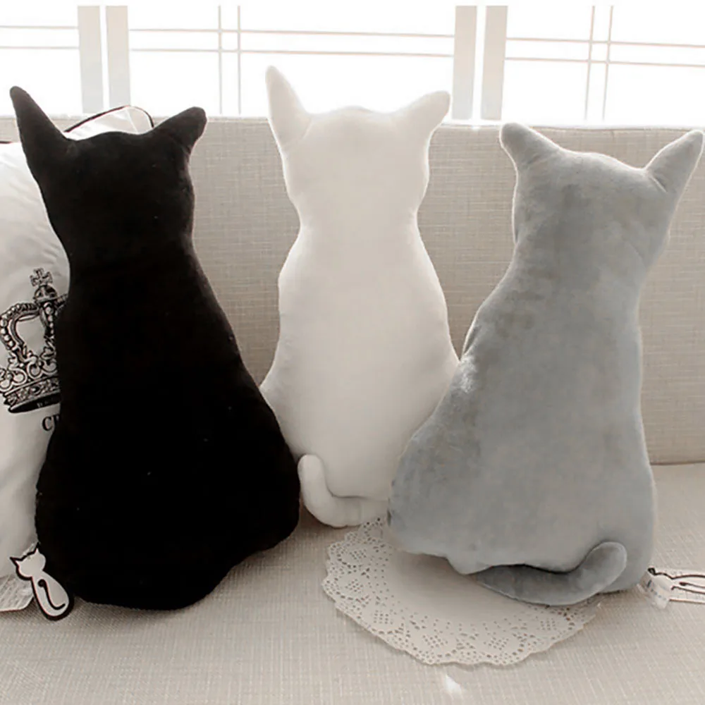 Подушка супер милая мягкая игрушка для дивана сиденья плюшевая задняя тень кошка