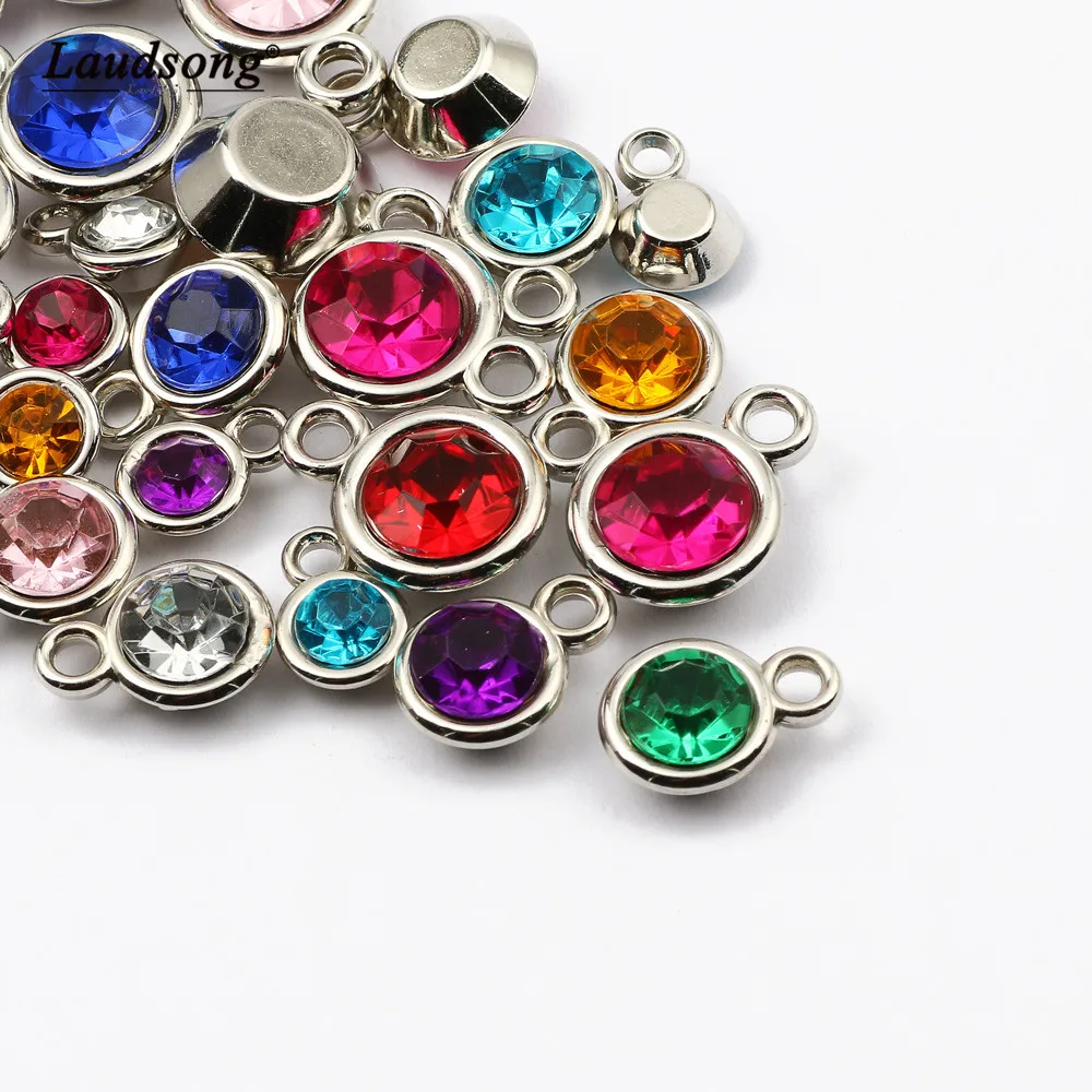 

30 шт 8/11/13.5 мм смешивания Цвет Стразы Круглый Пластиковый кулон для изготовления ювелирных изделий Шарм ювелирные изделия, браслет, ожерелье...