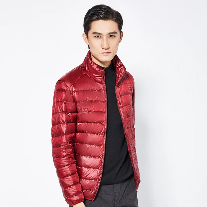 2019 пуховик теплое мужское зимнее пальто с капюшоном на белом утином пуху