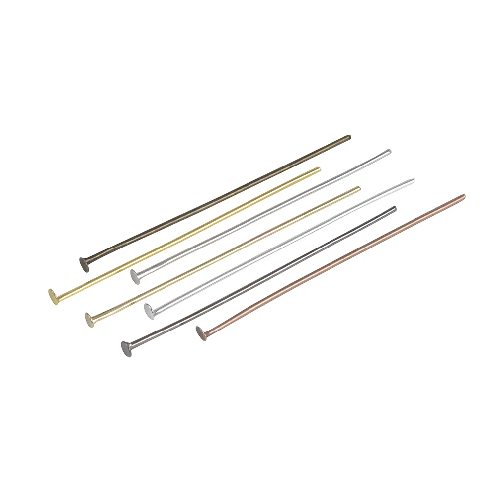 

200Pcs/Lot 15-50mm Flat Nail Head Pins Headpins For Jewelry Making Supplies Diy Beading Findings Accessories