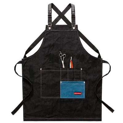 Джинсовый фартук для женщин с логотипом клиента молочного чая кофейни выпечки