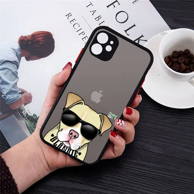 

Pitbull Bulldog Dog cute Phone Case For iphone 12 11 8 7 plus mini x xs xr pro max matte transparent cover