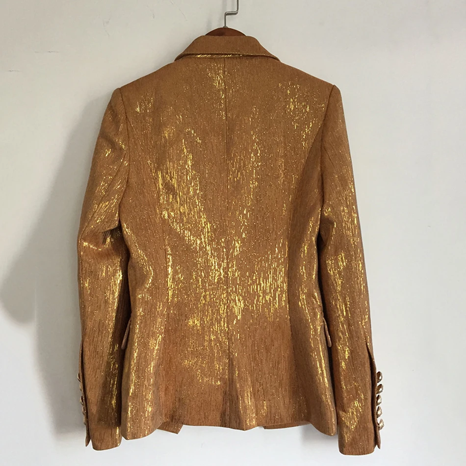 Золотой повседневный костюм пиджак Сексуальная С Вырезанным воротником наряд со