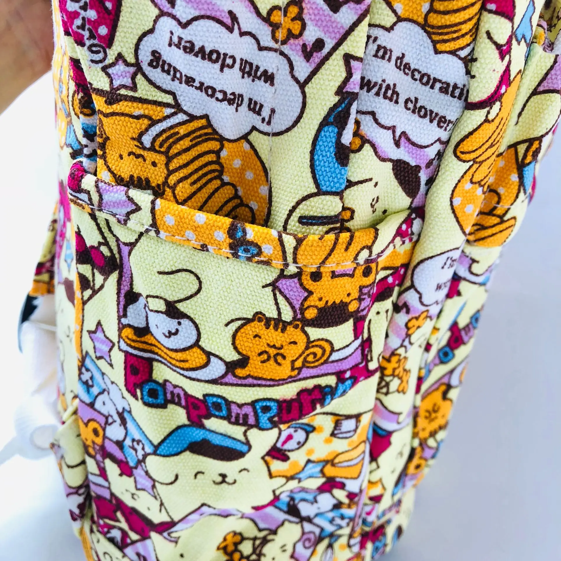 15*29*40 см 450 Марка pom-Pom Purin тапочки в виде персонажа аниме холщовый рюкзак дорожный плюшевая сумка в виде котенка