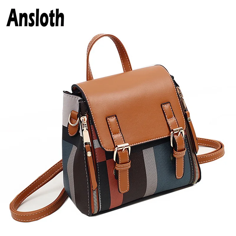 Классические клетчатые рюкзаки anlith для женщин Сумки из искусственной кожи