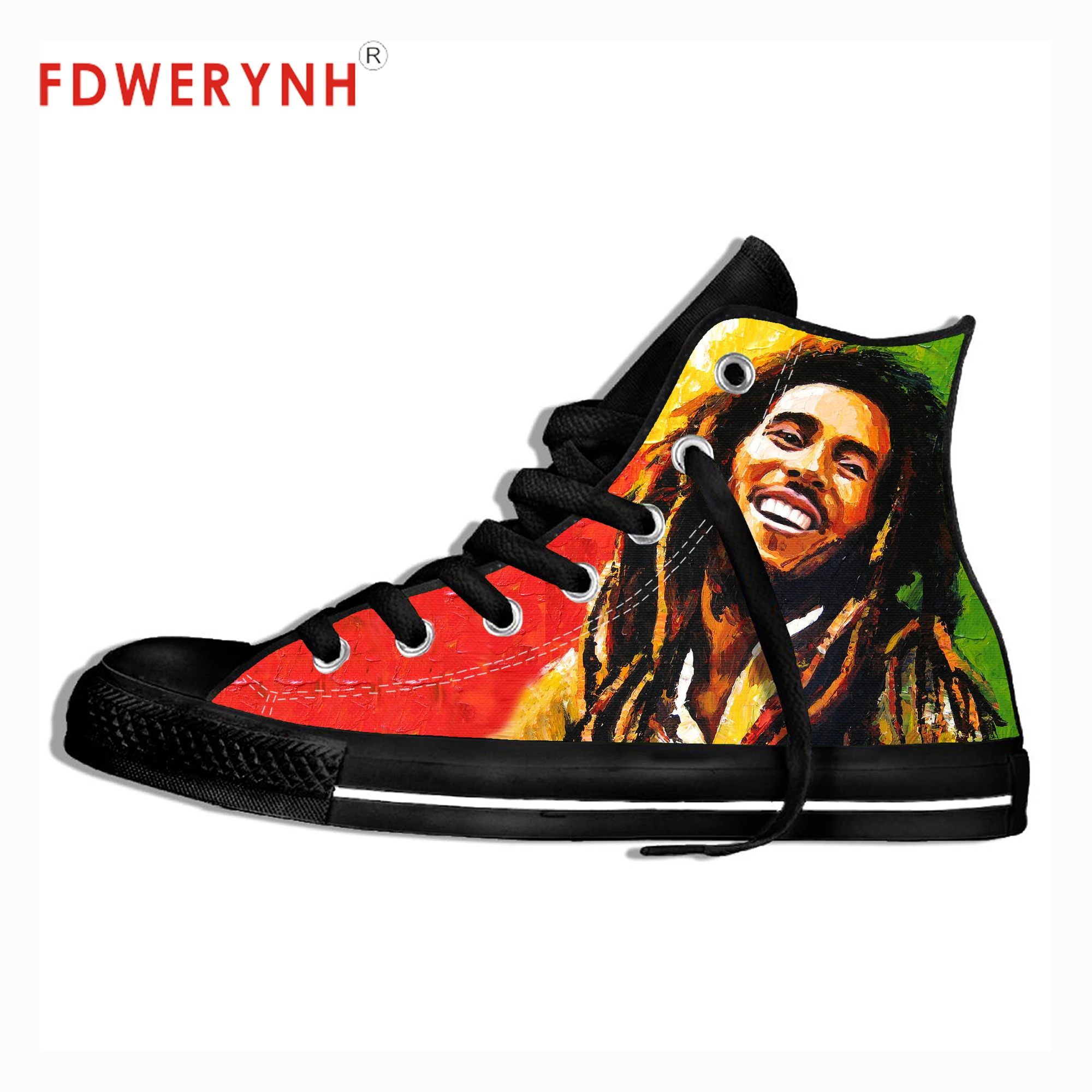 Высокая парусиновая мужская повседневная обувь Bob Marley; летняя Модная легкая дышащая обувь с большим логотипом для мужчин и женщин