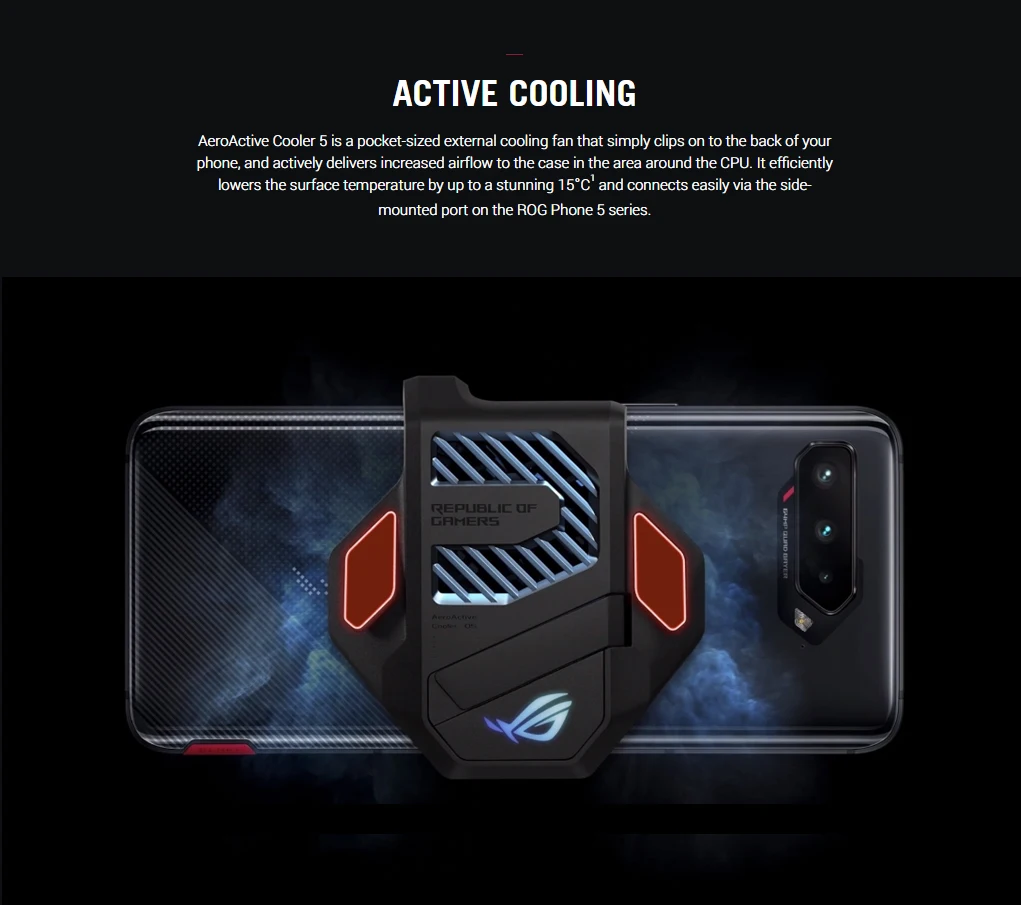 Официальный Aero активный кулер 5 для ASUS ROG Phone 3 Мобильный телефон Аксессуары