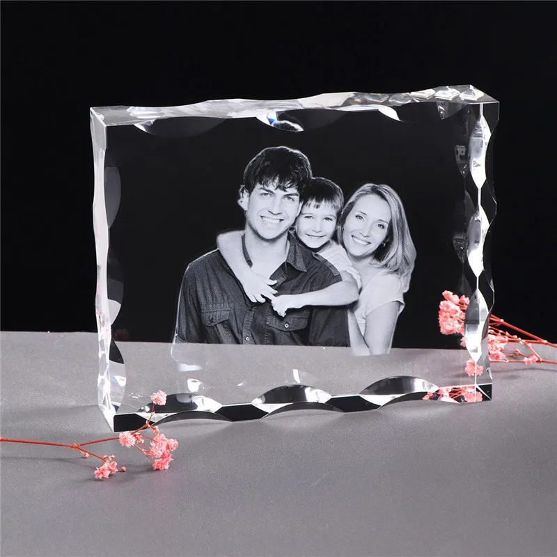 Fotoğraf özel kristal fotoğraf çerçevesi kişiselleştir lazer kazınmış fotoğraf albümü kare resim misafirler için düğün hediyesi hatıra hediye