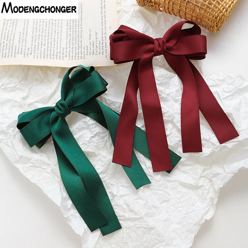 

2020 Fashion Soft Barrette Bows Chiffon Hair Clips Satin Fashionable Lady Hairpin Flow comb For Women Girls Hair Accessories