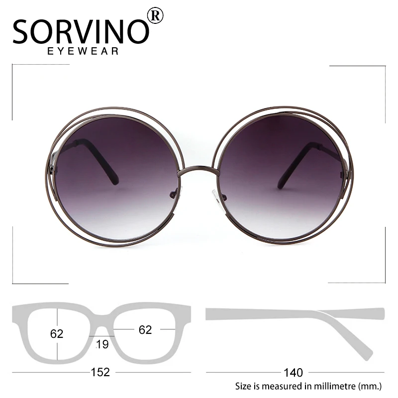 Женские круглые солнцезащитные очки с кристаллами SORVINO дизайнерские в ретро