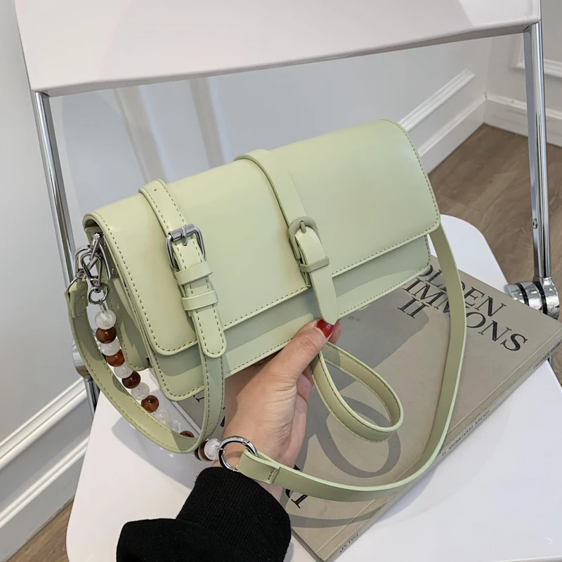 Летняя модная маленькая сумка через плечо с откидным клапаном и бисером для