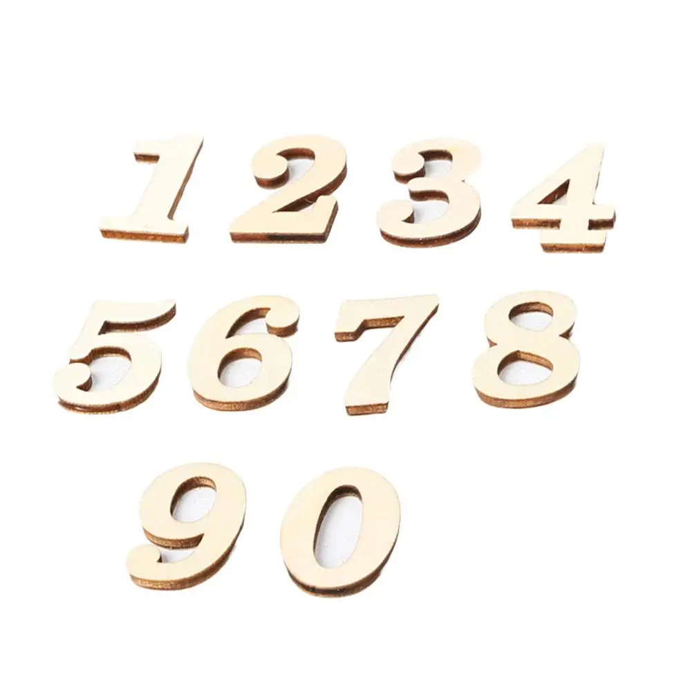

10Pcs/Set 0-9 Numbers Wooden Adhesive DIY Crafts Scrapbooking Embellishments for birthday, wedding and Christmas