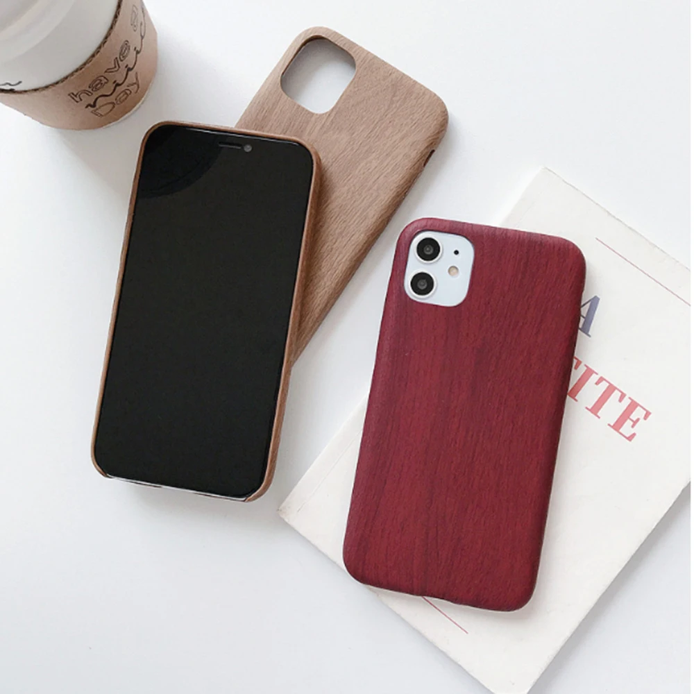 

Simple Style For Iphone 11 11pro max 6 6S 7 7plus 8 Plus Wood Grain Phone Cases For Iphone XS Max XR X