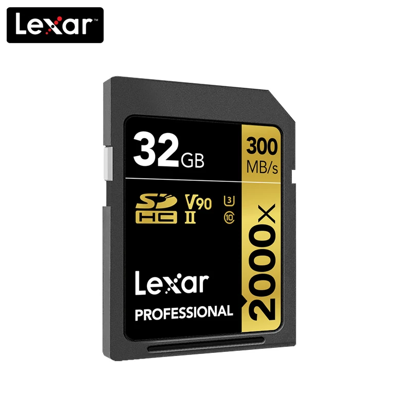 100% Оригинальный Lexar 300 МБ/с. карты памяти SD 32GB 2000x SDXC UHS-II U3 Flash высокая скорость для 3D