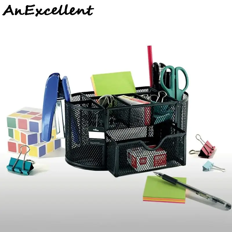 Органайзер для офиса металлический Настольный ящик хранения сетчатый карандаш
