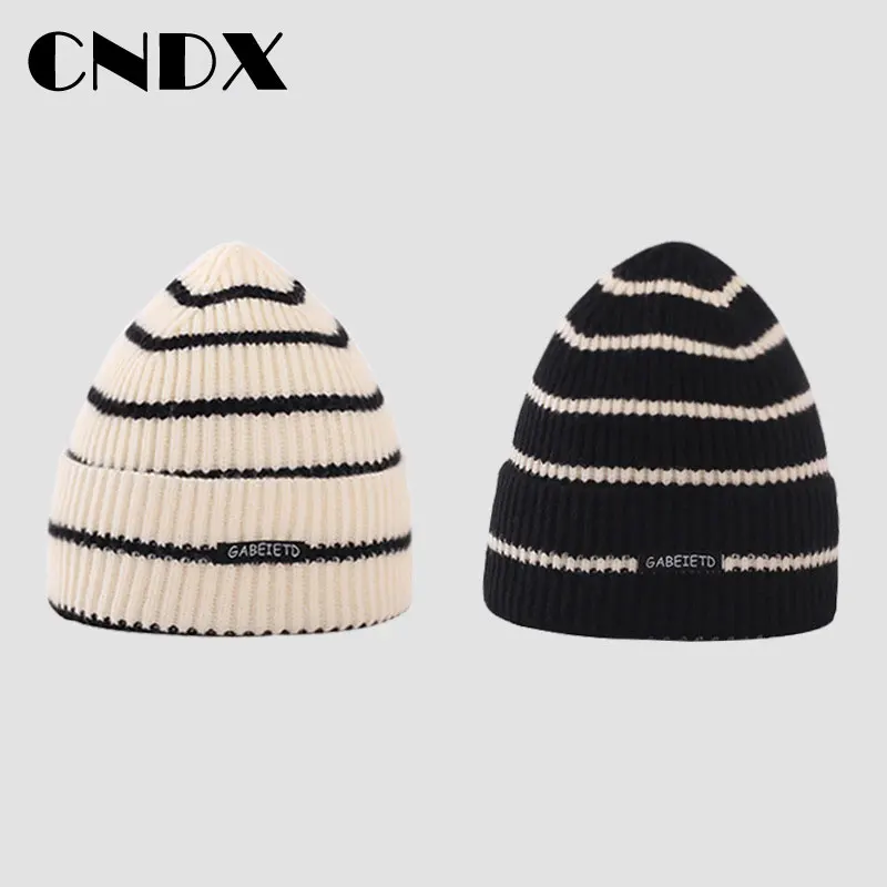 

Unisex Classic Stripes Winter Knitted Hat Women Man Outdoor Ski Skullies Cap for Adult Hip Hop Bonnets Boy Keep Warm Beanie Hat