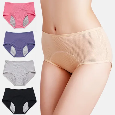 Leak Proof Menstrual Panties Inner diaphragm-fast water absorption Widening Crotch Breathable Plus Size L-6XL Physiological Pant