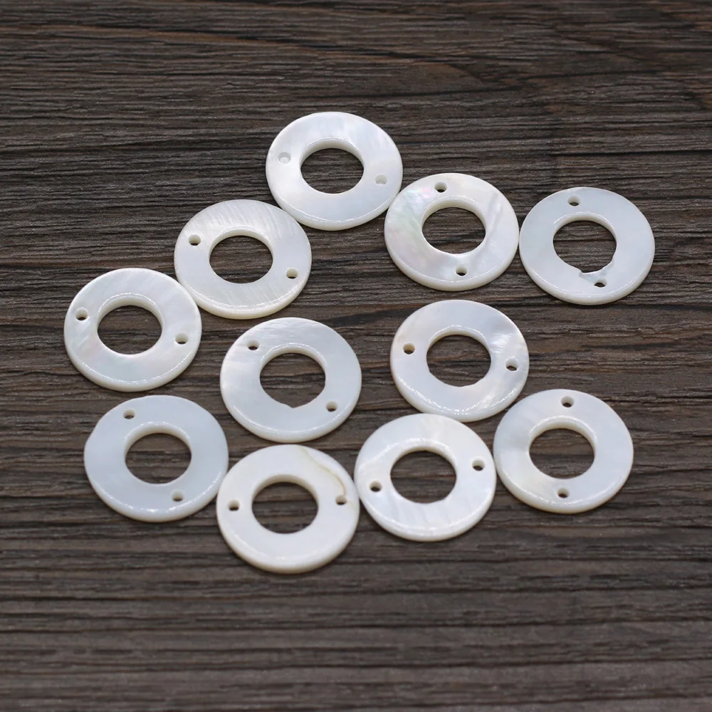 

Natural Mother of Pearl Shells Circle Charms White Shell Donuts Beads Connector Pendant for Jewelry Making DIY Earrings Bracelet