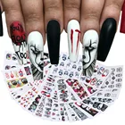 24 листа наклеек для ногтей на Хэллоуин самодельные наклейки для ногтей самоклеящиеся наклейки для ногтей Типсы для ногтей Оборудование для ногтей