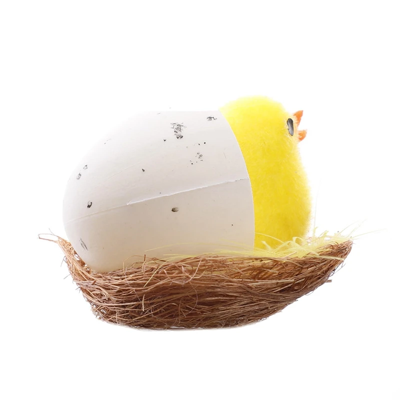 12Pcs Simulation Easter Yellow Chick Mini Artificial Toys Plush Chicken Gift Home Decor For Kids | Дом и сад