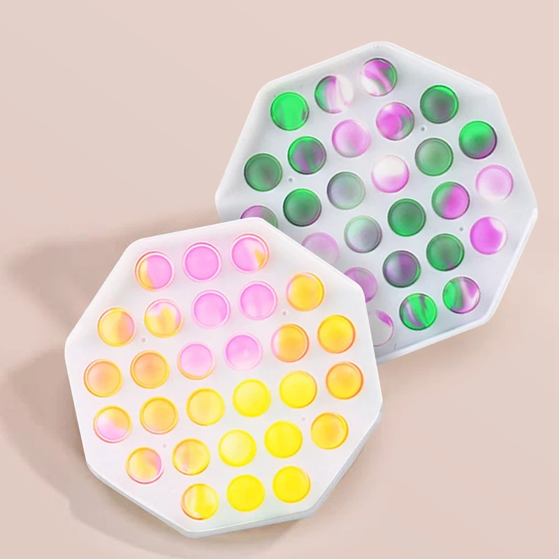 

ColorPush Pops Fidget Bubble Sensory Squishy Stress Reliever Autism Needs Anti-stress Pop Rainbow Adult KidsToys Tabletop Games