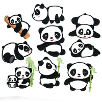 cute cartoon panda patch clothes children iron on embroidery patches for clothing kids diy applique badges sewing ironing jod