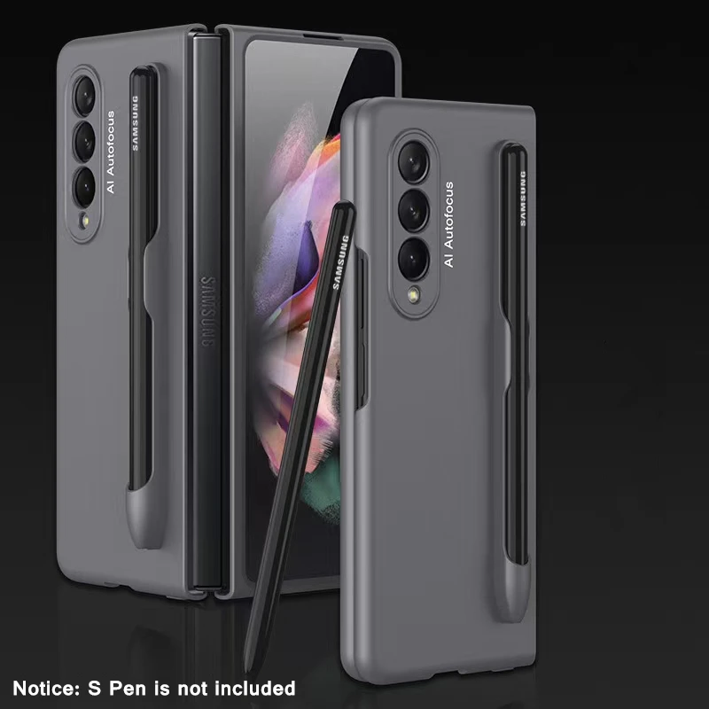 for samsung galaxy z fold 3 case with s pen slot holder cover for galaxy z fold 3 5g s pen holder ultra slim case without s pen free global shipping