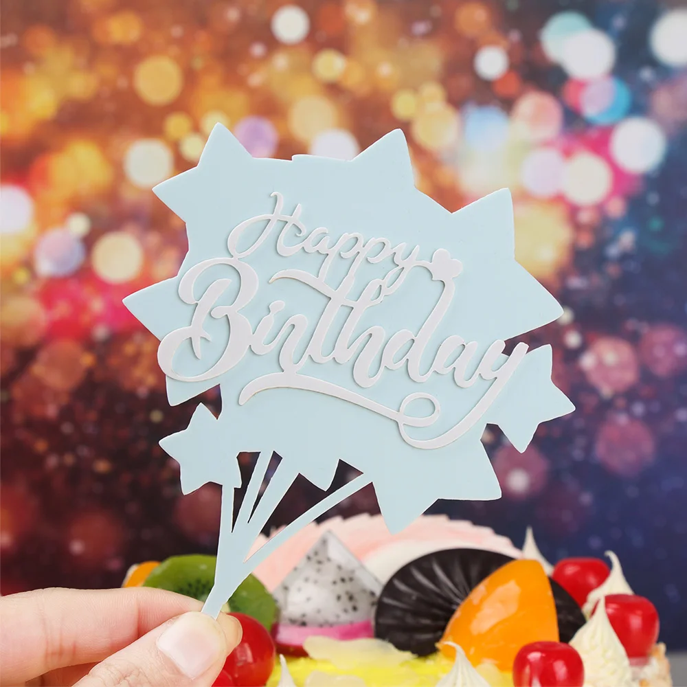 1 шт. золотой розовый акриловый Топпер для торта С Днем Рождения Свадебные