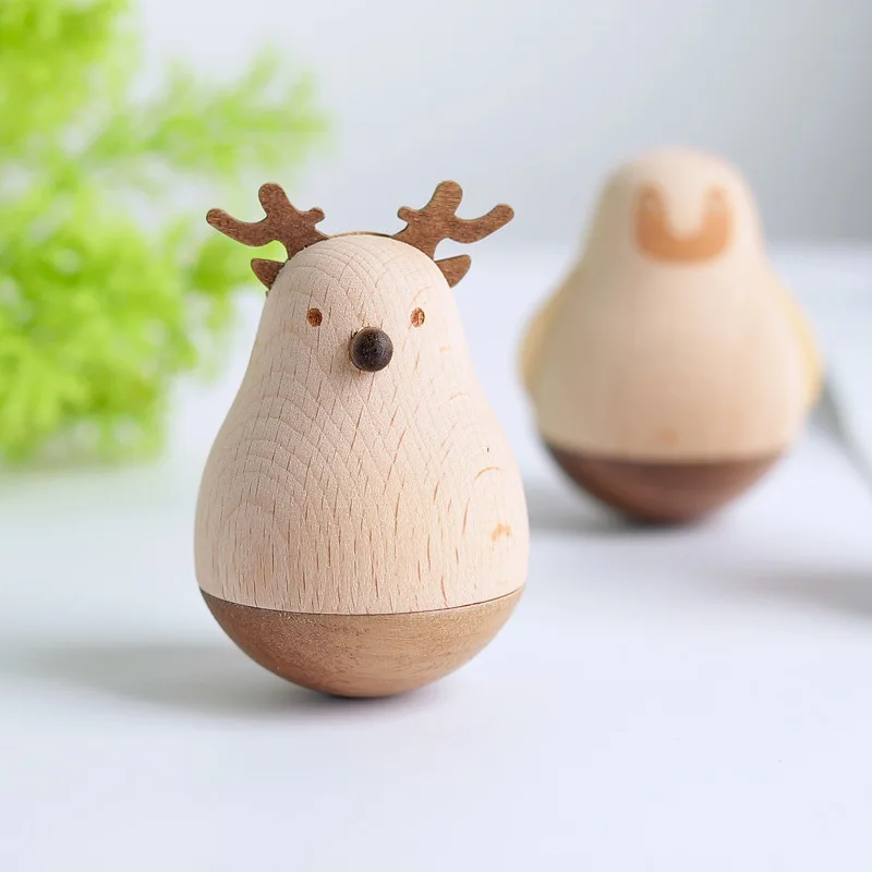 

Office desktop wooden tumbler ornaments small creative decorations decompression birthday gifts handicrafts