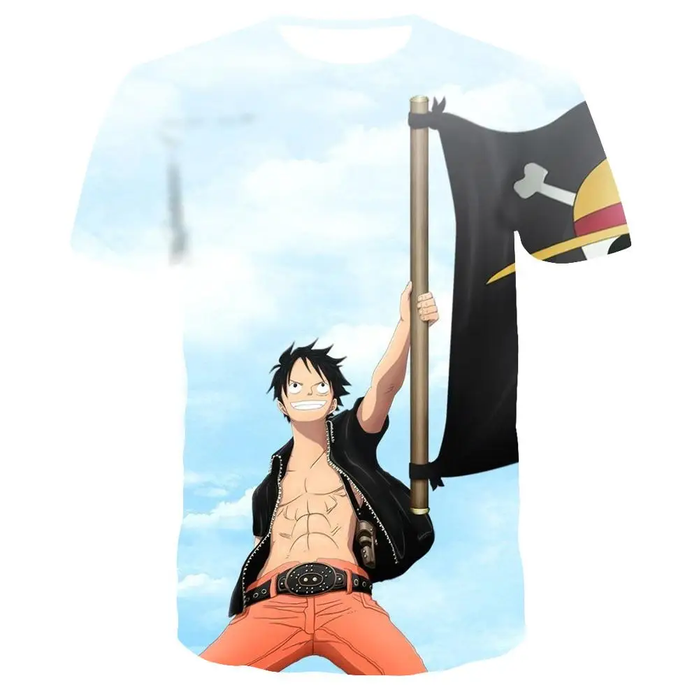 Футболка мужская Слитная с 3D-принтом аниме Повседневная рубашка коротким