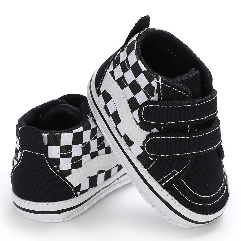 Classical Checkered Toddler First Walker Newborn Baby Shoes Boy Girl Shoes Soft Sole Cotton Casual Sports Infant Crib Shoes