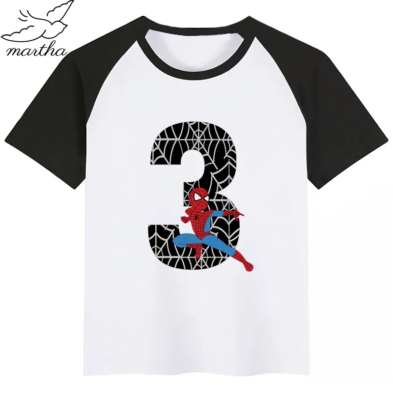 Детская футболка детская с рисунком Человека паука на день рождения принтом в