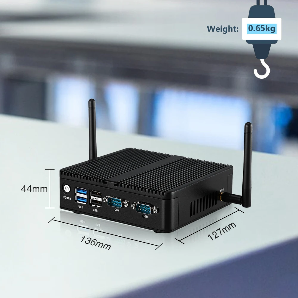 Мини-ПК без вентилятора Windows 10 Intel Celeron J1900 2 гигабитных порта Ethernet USB 0 3 LAN 8 ГБ ОЗУ 128