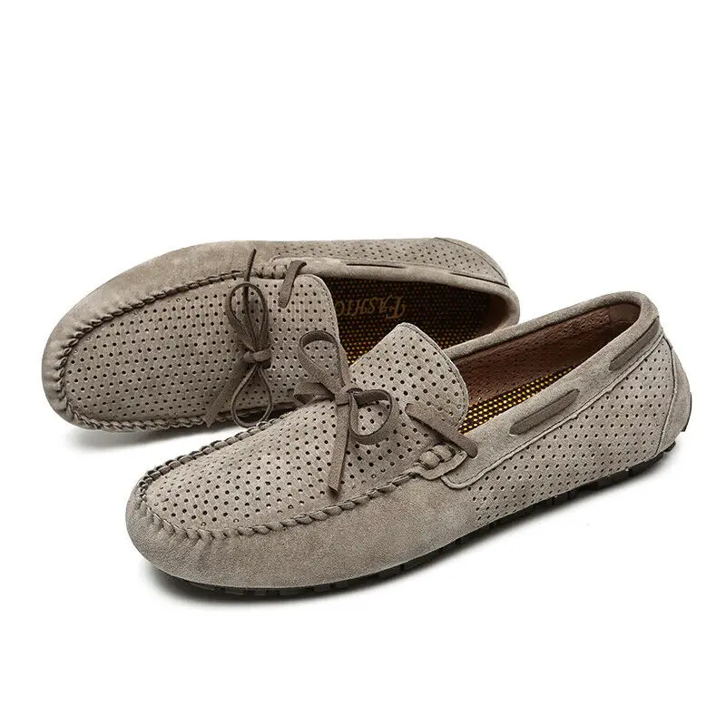 Мужские туфли-лодочки Лоферы без застежки Мокасины для вождения Дышащая мягкая