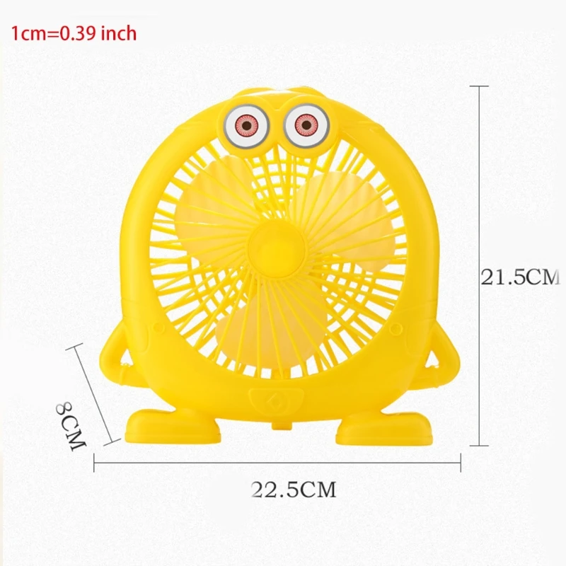 

Portable Mini USB Desktop Fan USB Rechargeable 3 Wind Speeds Cute Minions-shaped Design USB Table Fan for Home Office