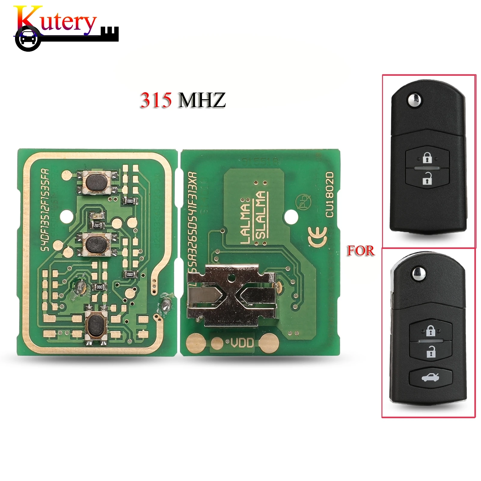 

Kutery Remote Car Key Circuit Board For Mazda M5 After 2009 M2/M3/M6 2006-2011 2/3Buttons 315MHZ No Chip